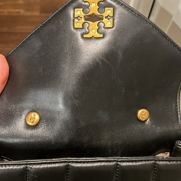 Tory Burch Kira Quilted Black Leather Double T Satchel - Picture 11 of 13